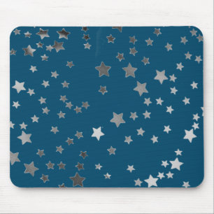 Scattered Stars on Blue Mouse Mat