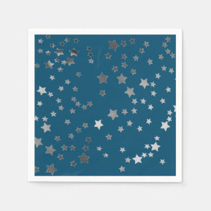 Scattered Stars on Blue Napkin