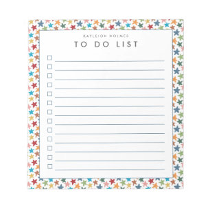 Scattered Stars To Do List Notepad