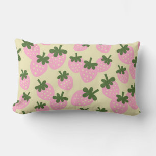 Scattered Strawberries (Cream) Lumbar Pillow