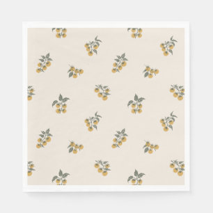 Scattered Tomato Branch Botanical Picnic Mustard Napkin