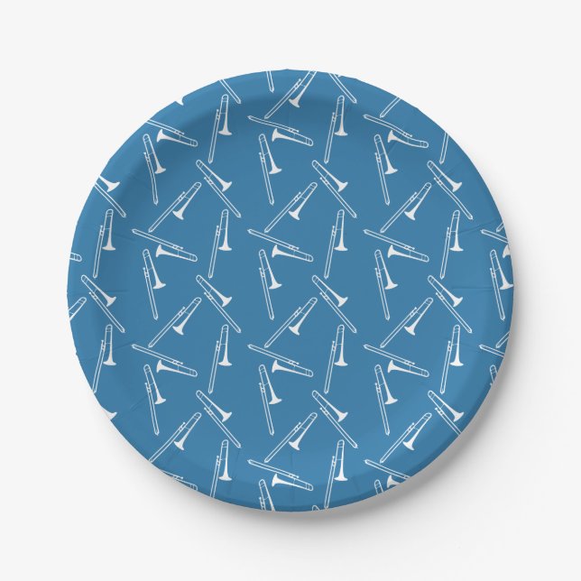 Scattered Trombones Paper Plate (Front)