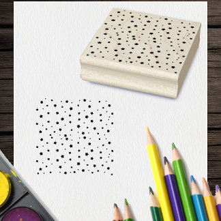 Scattering of Stars in various Sized for Christmas Rubber Stamp