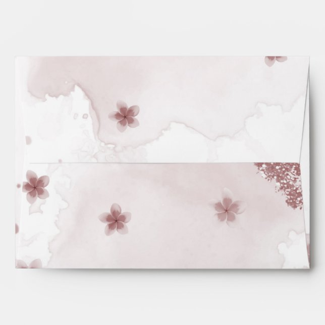 scattering pink dusty rose flowers envelope (Back (Top Flap))