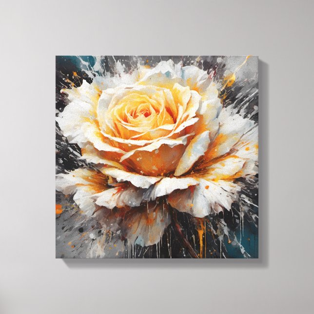 Scattering Vibrant Colourful Rose Canvas Print (Front)