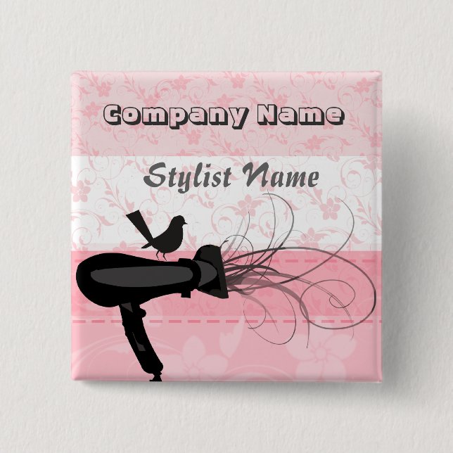 Scatterred Flowers Salon Hair Stylist Mockingbird 15 Cm Square Badge (Front)