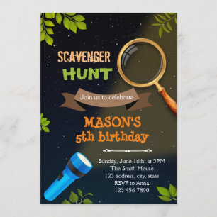 Scavenger Hunt birthday Invitation