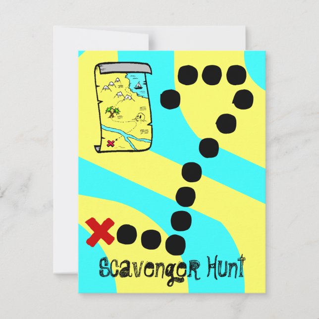 Scavenger Hunt Map Party Theme Invitations (Front)