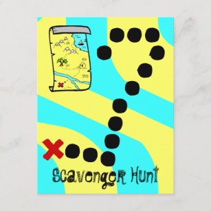 Scavenger Hunt Map Party Theme Invitations