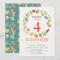 Scavenger Hunt Nature Trail Teal Birthday