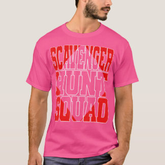 Scavenger Hunt Squad Fun Matching Team Red T-Shirt