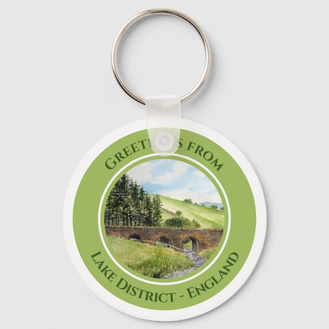 Scawgill Bridge over River Aiken Lake District UK Key Ring (Front)