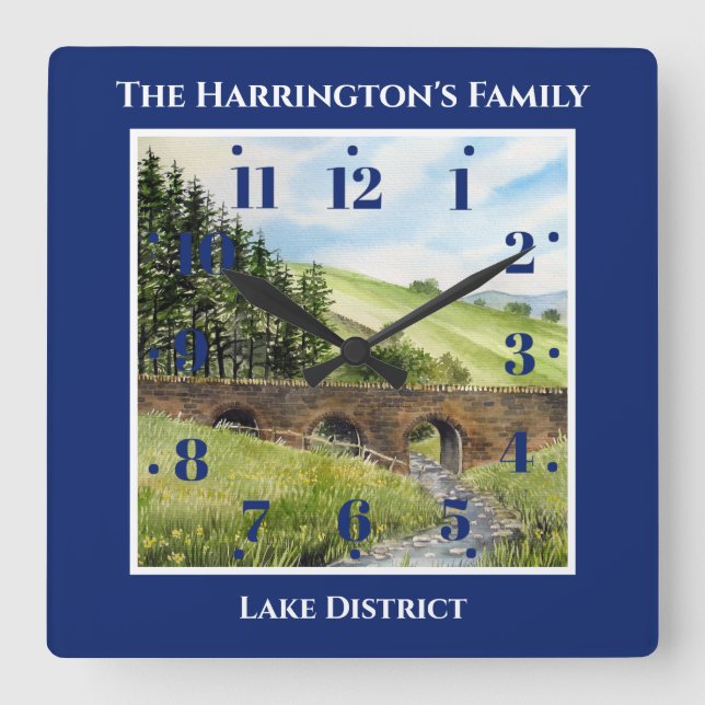 Scawgill Bridge over River Aiken Lake District UK Square Wall Clock (Front)