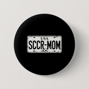 Sccr Mum Cute Funny Proud Soccer Supporter Mama 6 Cm Round Badge