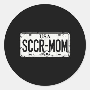 Sccr Mum Cute Funny Proud Soccer Supporter Mama Classic Round Sticker
