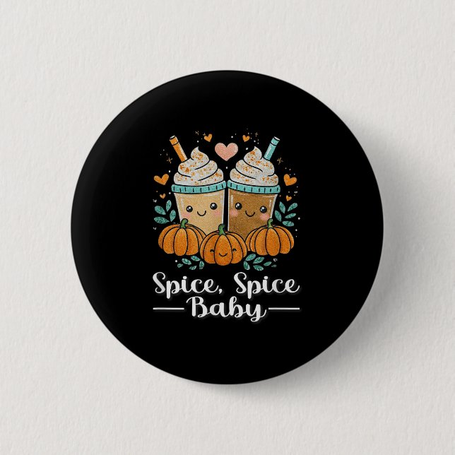 Sce Sce Baby Kawaii Pumpkin Sce Latte Lover  6 Cm Round Badge (Front)