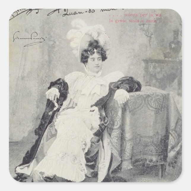 Scene from Act II of the opera 'La Boheme' Square Sticker (Front)