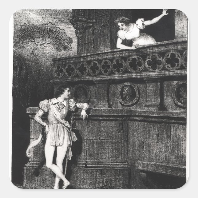 Scene from Act III of 'Romeo and Juliet' Square Sticker (Front)