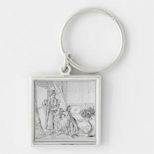 Scene from The Bride of Abydos by Lord Byron Key Ring