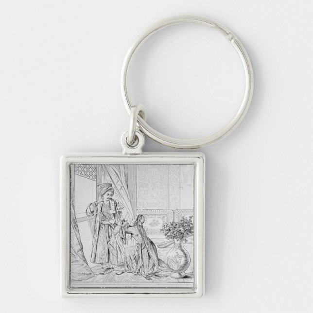 Scene from The Bride of Abydos by Lord Byron Key Ring (Front)