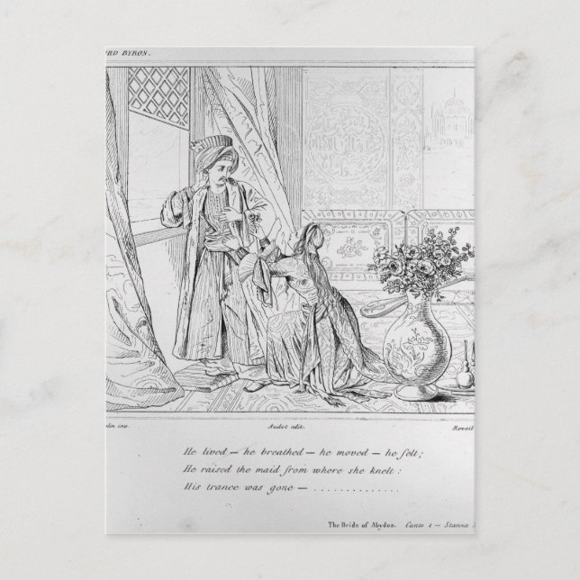 Scene from The Bride of Abydos by Lord Byron Postcard (Front)