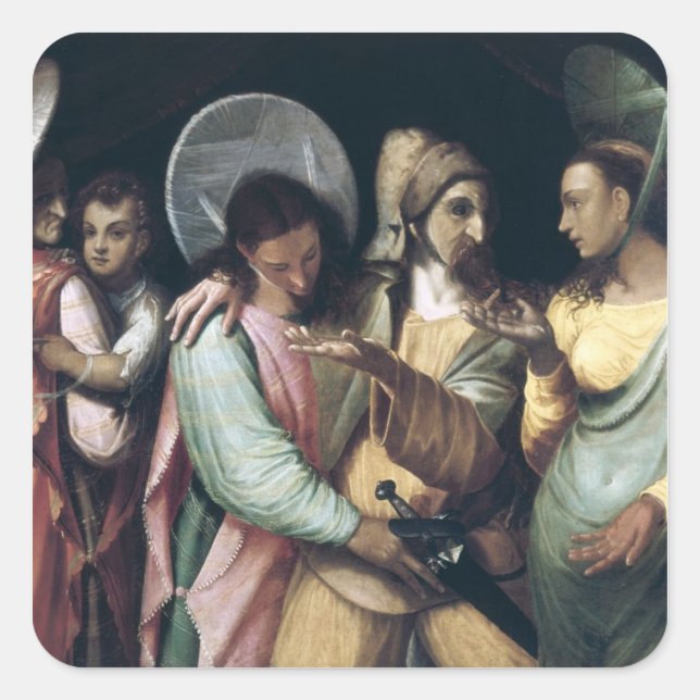 Scene from the Commedia dell'Arte, c.1765 Square Sticker (Front)