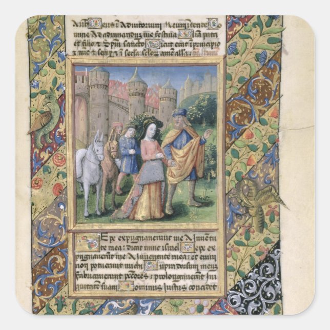 Scene from the 'Hours of Louis d'Orleans' Square Sticker (Front)