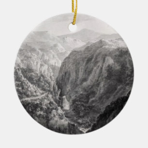 Scene from the Inn at Devil's Bridge with the Fall Ceramic Tree Decoration