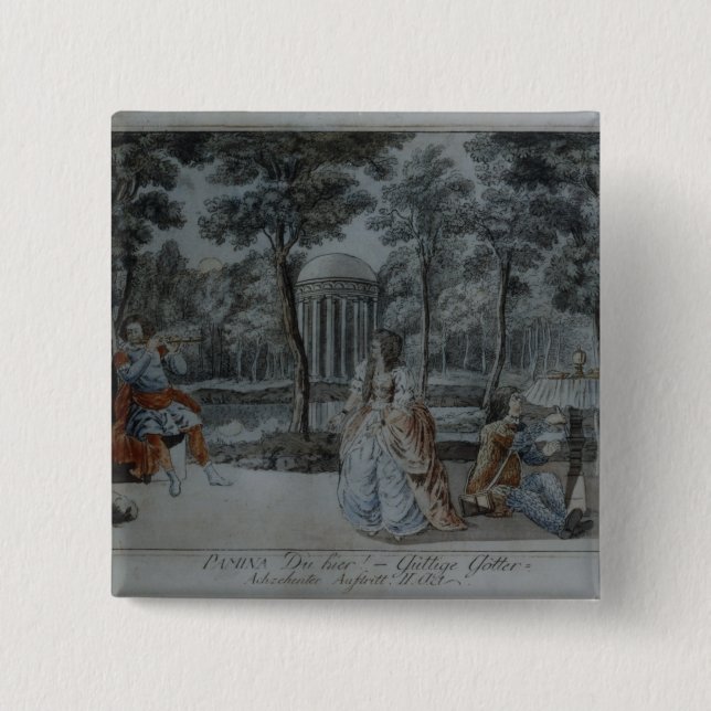 Scene from 'The Magic Flute' 15 Cm Square Badge (Front)