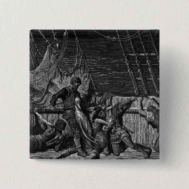 Scene from 'The Rime of the Ancient Mariner' 15 Cm Square Badge (Front)