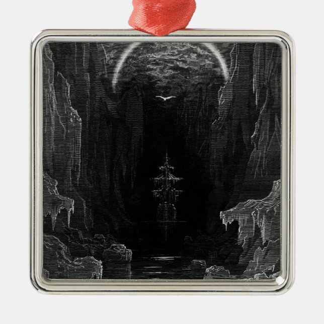 Scene from 'The Rime of the Ancient Mariner' Metal Tree Decoration (Front)
