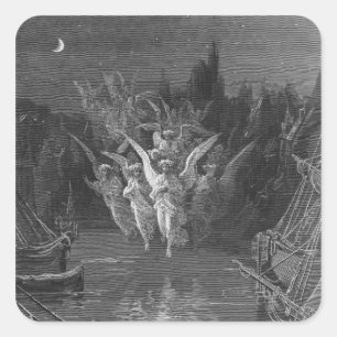 Scene from 'The Rime of the Ancient Mariner' Square Sticker