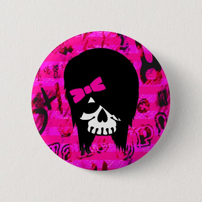 Scene Girl Skull Button (Front)