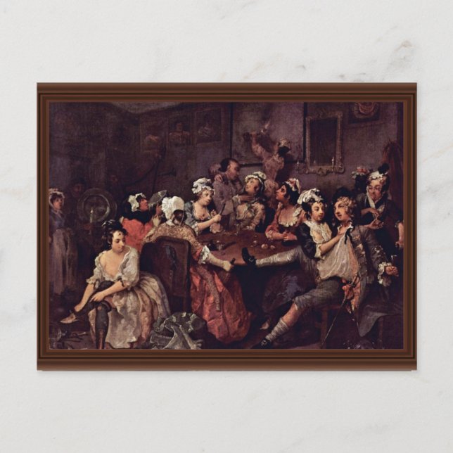 Scene In A Tavern " By Hogarth William Postcard (Front)