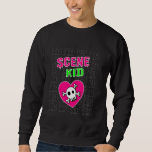 Scene Kid Neon Skull XD Sweatshirt