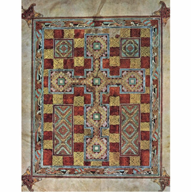 Scene Lindisfarne Gospels: Carpet Page By Meister Standing Photo Sculpture (Front)