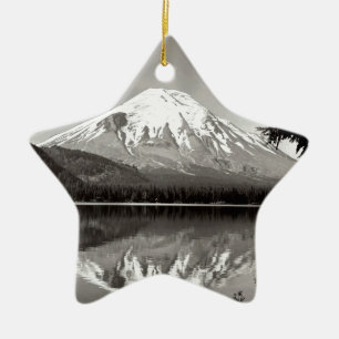 Scene Mount Saint Helens Spirit Lake Ceramic Tree Decoration
