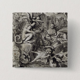 Scene of Hell, illustration from Book 1 Part 3 Cha 15 Cm Square Badge