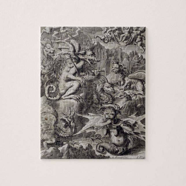 Scene of Hell, illustration from Book 1 Part 3 Cha Jigsaw Puzzle (Vertical)