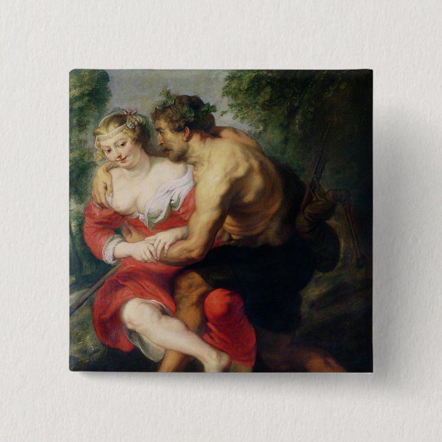 Scene of Love or, The Gallant Conversation 15 Cm Square Badge (Front)