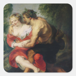 Scene of Love or, The Gallant Conversation Square Sticker