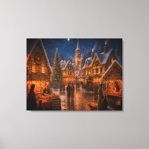 Scene Of the Old-Fashioned Christmas Days Gone By Canvas Print