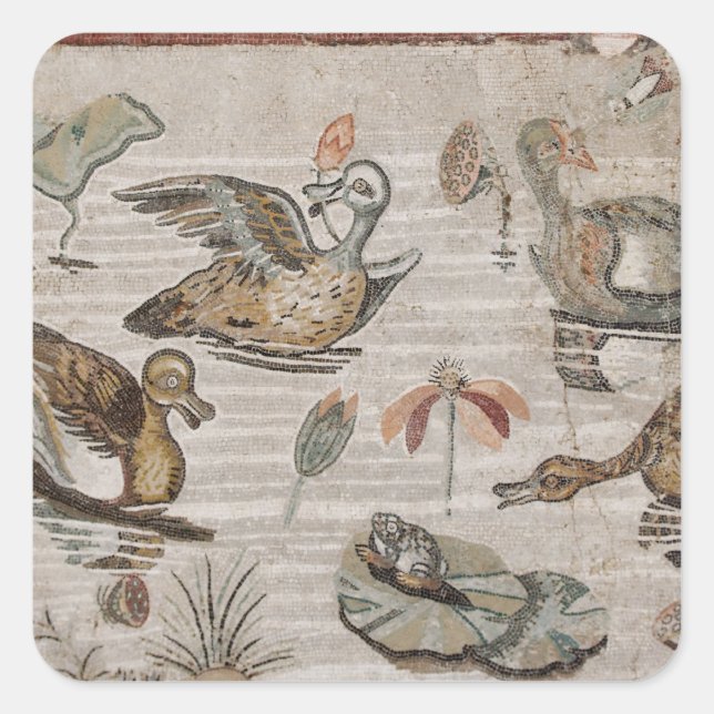 Scene of waterfowl on the Nile, House of Faun Square Sticker (Front)