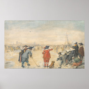 Scene on Ice - Hendrick Avercamp Fine Art Poster