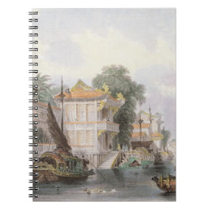 Scene on the Horan Canal near Canton, c.1850 (colo Notebook