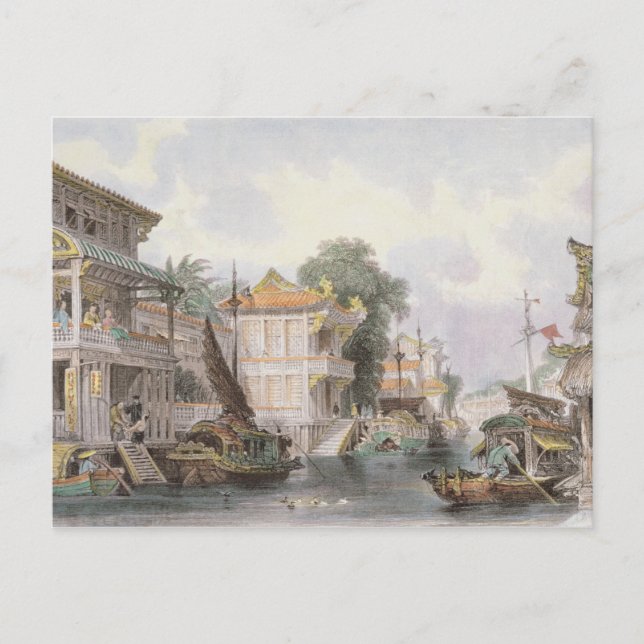 Scene on the Horan Canal near Canton, c.1850 (colo Postcard (Front)