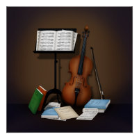 Scene with Cello & Music Stand