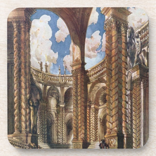 Scenery design for the Betrothal, from Sleeping Be Coaster (Front)