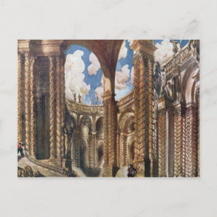 Scenery design for the Betrothal, from Sleeping Be Postcard