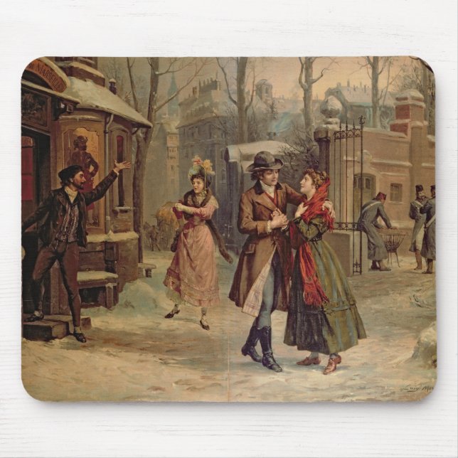 Scenery for the scene with Mimi and Rodolfo Mouse Mat (Front)
